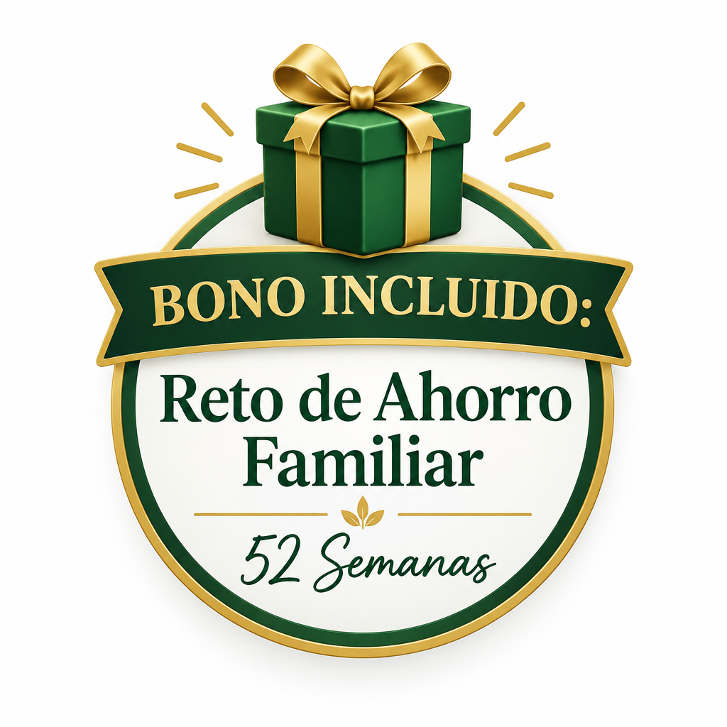 Bono incluido: Reto de Ahorro Familiar 52 Semanas